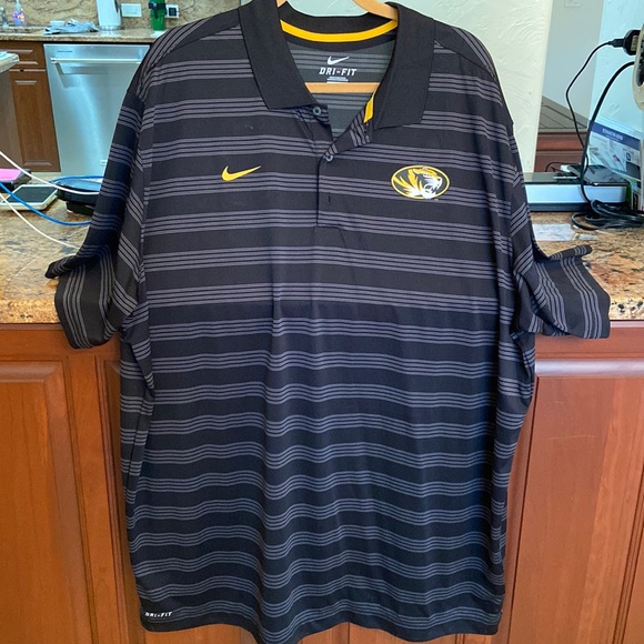 Nike Dr-Fit University Of Missouri Black Collared Short Sleeved Mens Shirt - Picture 4 of 10
